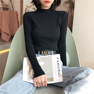 Áo len cổ 3 phân siêu mềm, mịn, co giãn thoải mái, áo len mùa đông, áo len dài tay dễ mix đồ
