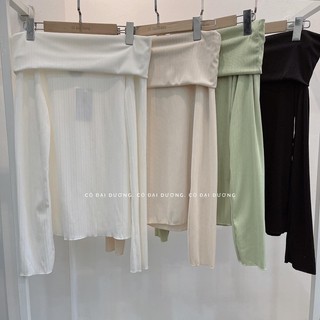 áo trễ vai len gân 075