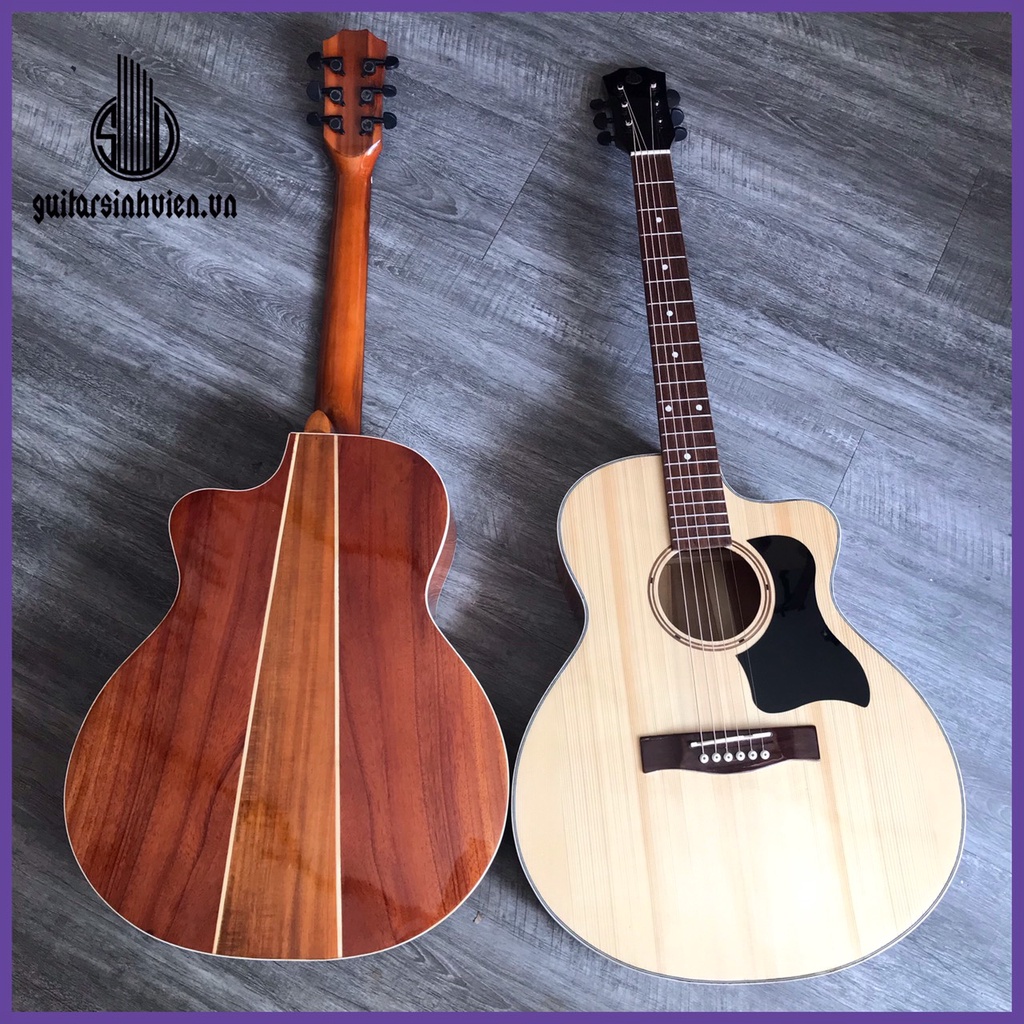 Đàn guitar acoustic SVA2 gỗ thịt - Đàn gỗ nguyên tấm, có ty chống cong để chơi lâu dài - Tặng phụ kiện và bảo hành 1 năm