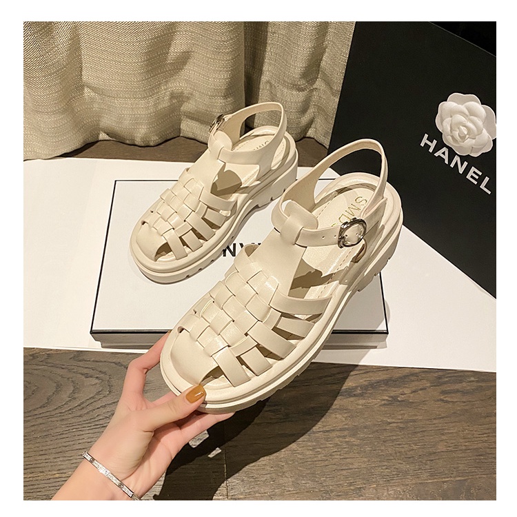 Dép xăng đan nữ đế bằng phong cách la mã cao cấp