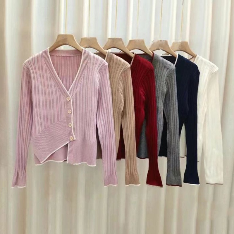 IELGY Áo cardigan Dệt Kim Cổ Chữ V Phong Cách Thời Trang Dành Cho Nữ