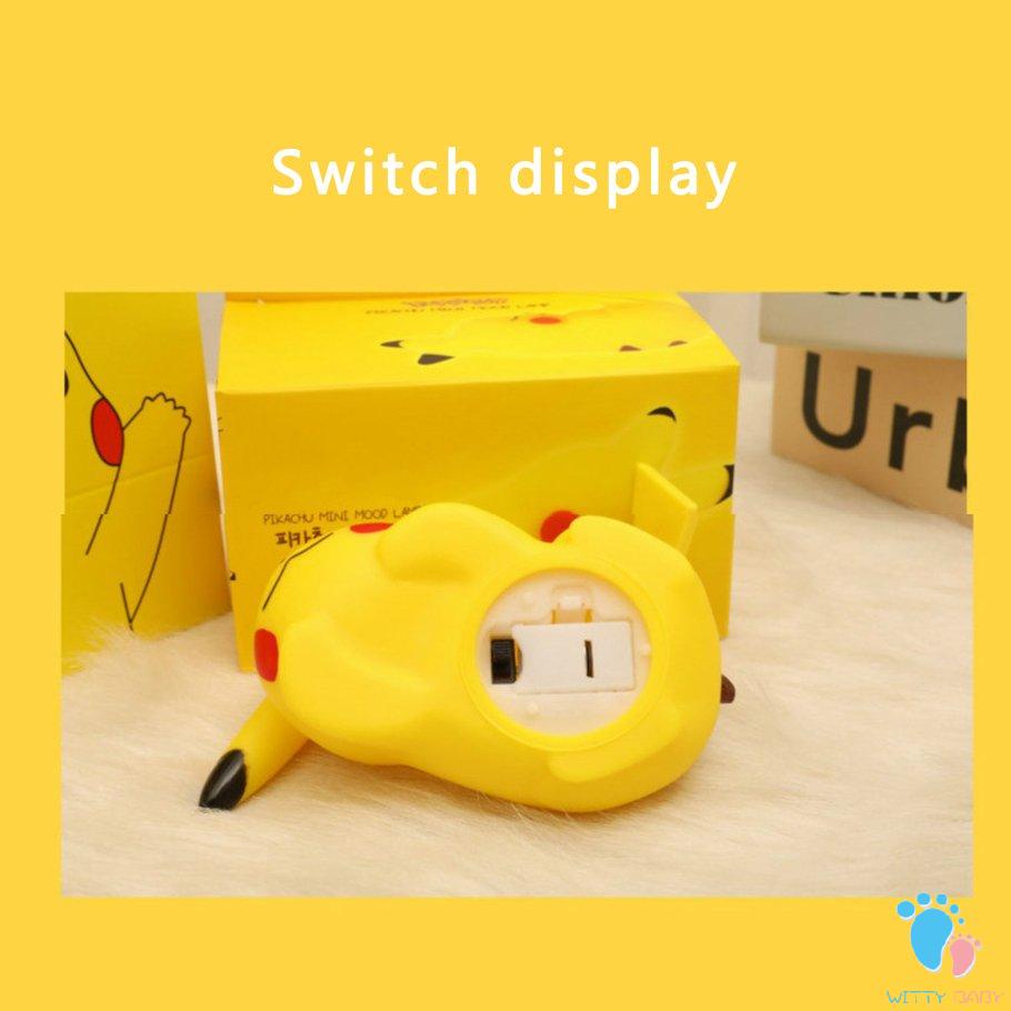Night Light Creative Cartoon Pikachu Soft Bedroom Bedside Lamp Ornaments Luminous Toys Children's Birthday Gifts