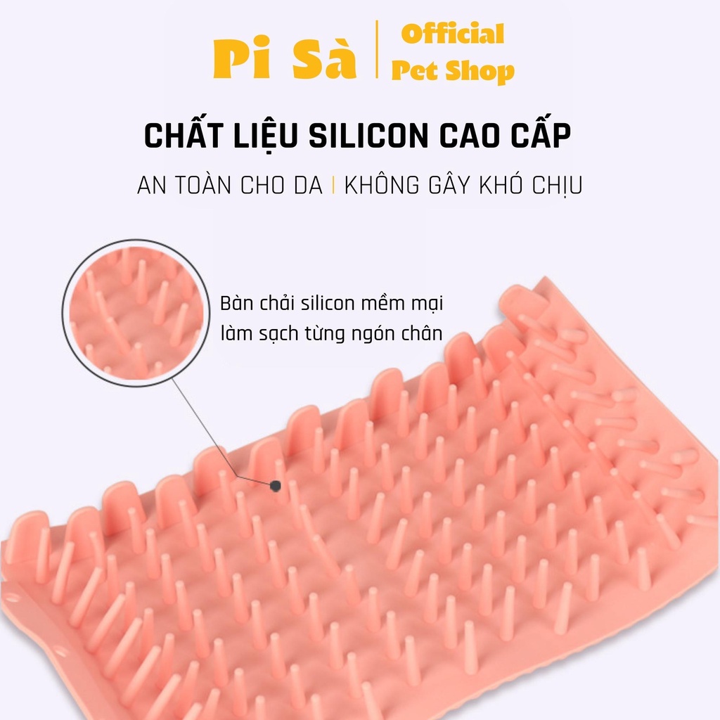 Cốc rửa chân cho chó mèo cao cấp | Dụng cụ vệ sinh chân thú cưng silicon tháo lắp tiện lợi - Pi Sà Pet Shop