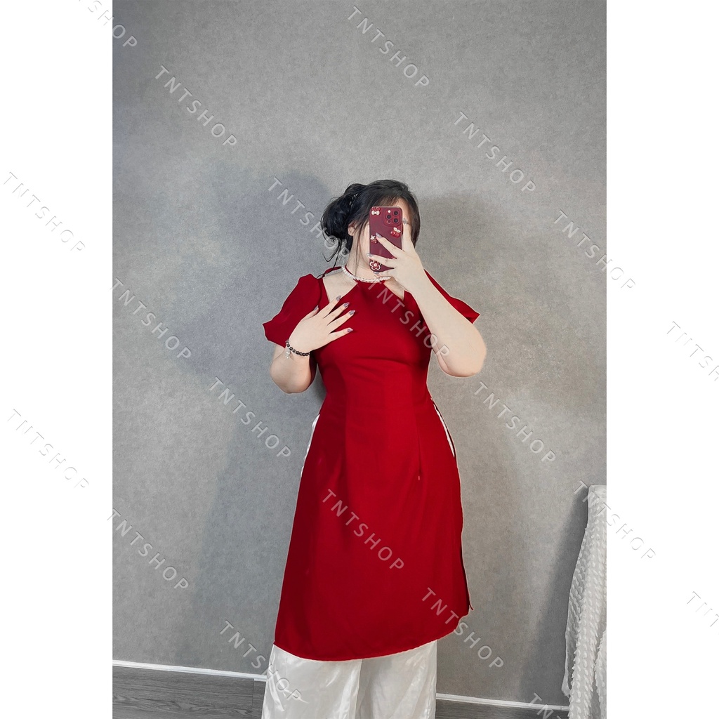 ÁO DÀI CỔ YẾM KHOÉT VAI