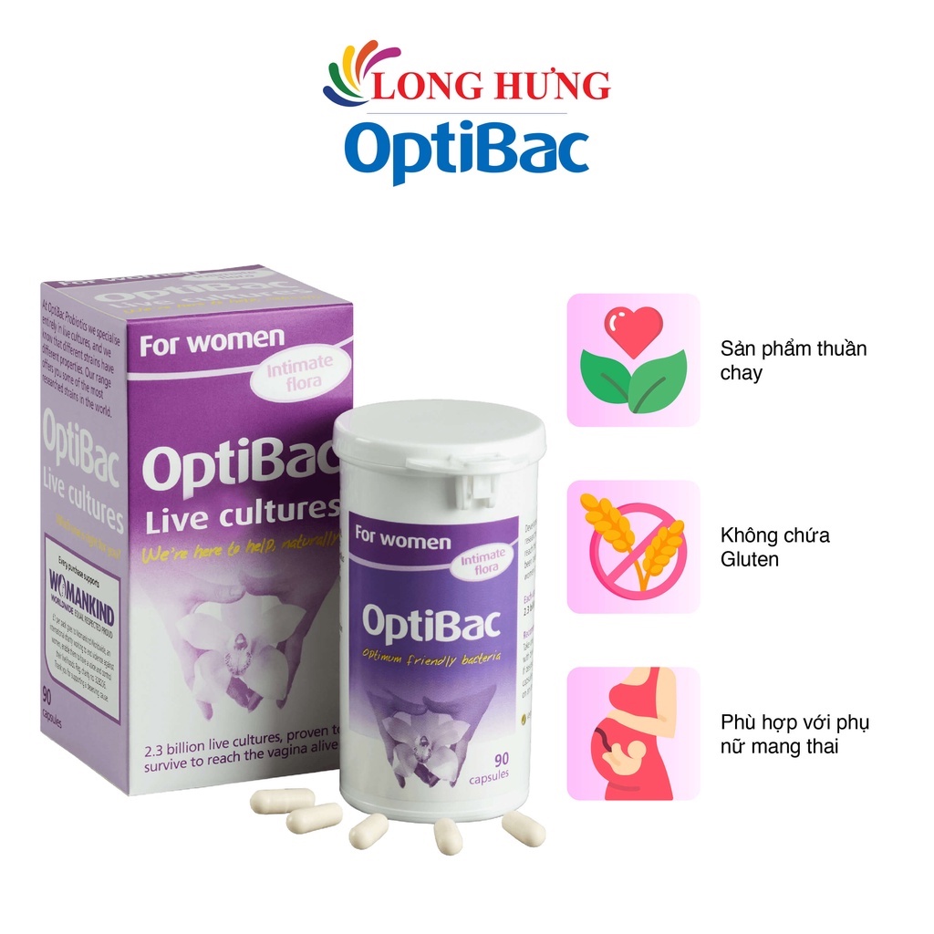 Men vi sinh dành cho phụ nữ OptiBac Probiotics For Women ngăn ngừa viêm nhiễm vùng kín