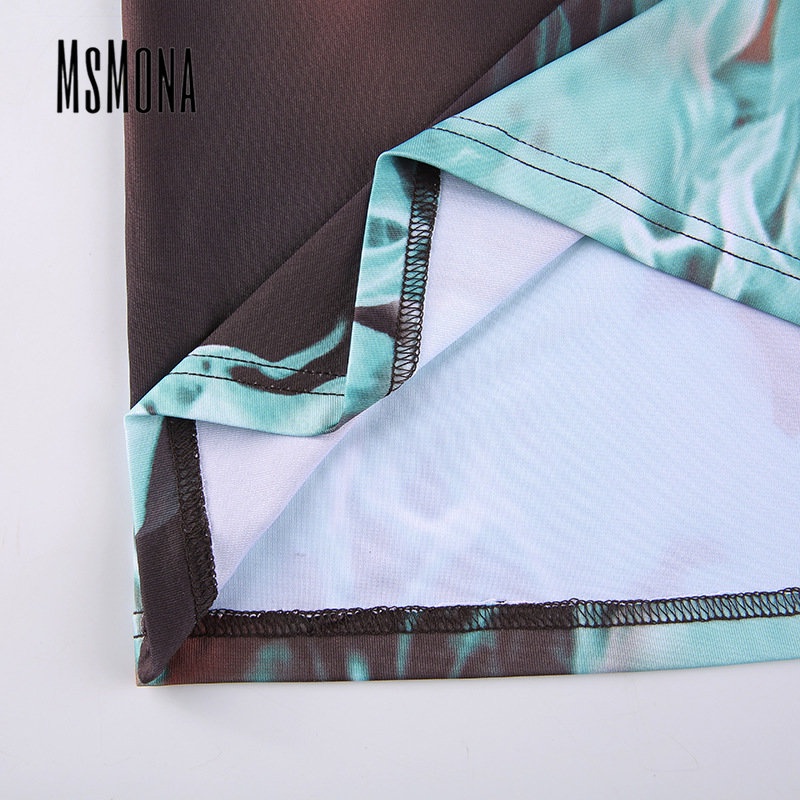 MsMona Đầm Midi Không Tay Ôm Dáng In Họa Tiết Nhiều Màu Sắc Thời Trang 2022 Cho Nữ