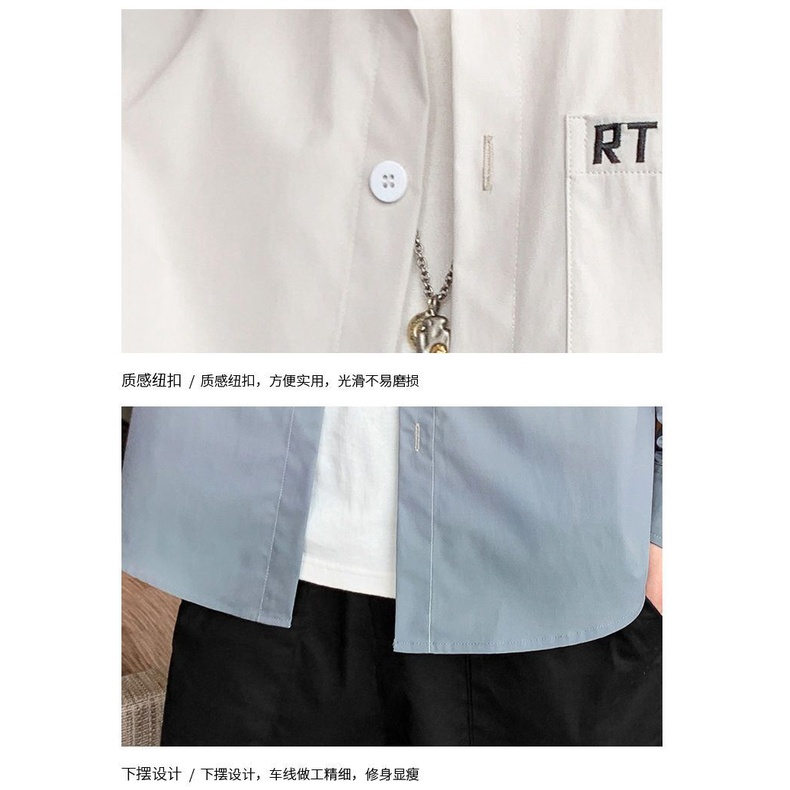 Áo Sơ Mi Tay Dài Màu Sắc Gradient Phong Cách Hàn Quốc Cho Nam