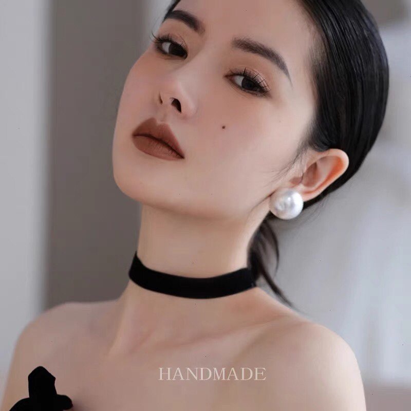 Khuyên tai nữ trơn basic ngọc trai nhân tạo ER88