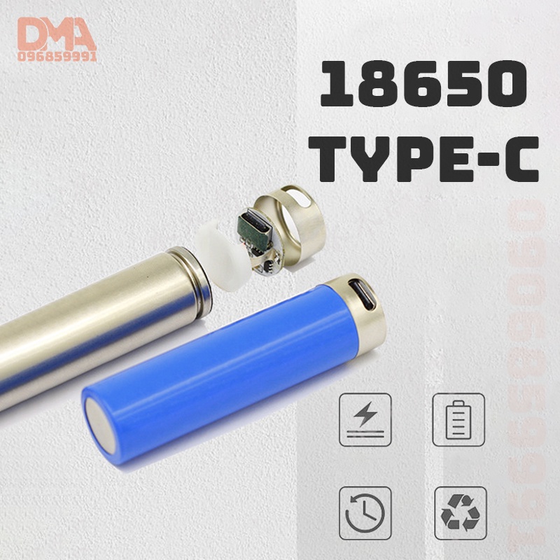 Pin sạc OEM 18650 - cổng sạc type c thế hệ mới 2500mAh (1 Pin)
