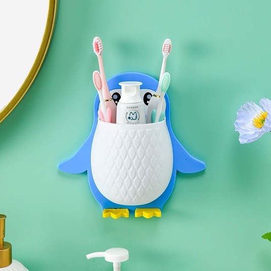 Kệ dán tường đa năng hình chim cánh cụt đựng đồ cá nhân dễ thương
