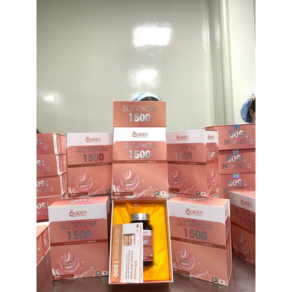 Viên Uống GLUTATHIONE 1500mg viên uống trắng da giảm nám mờ nhăn chống lão hoá