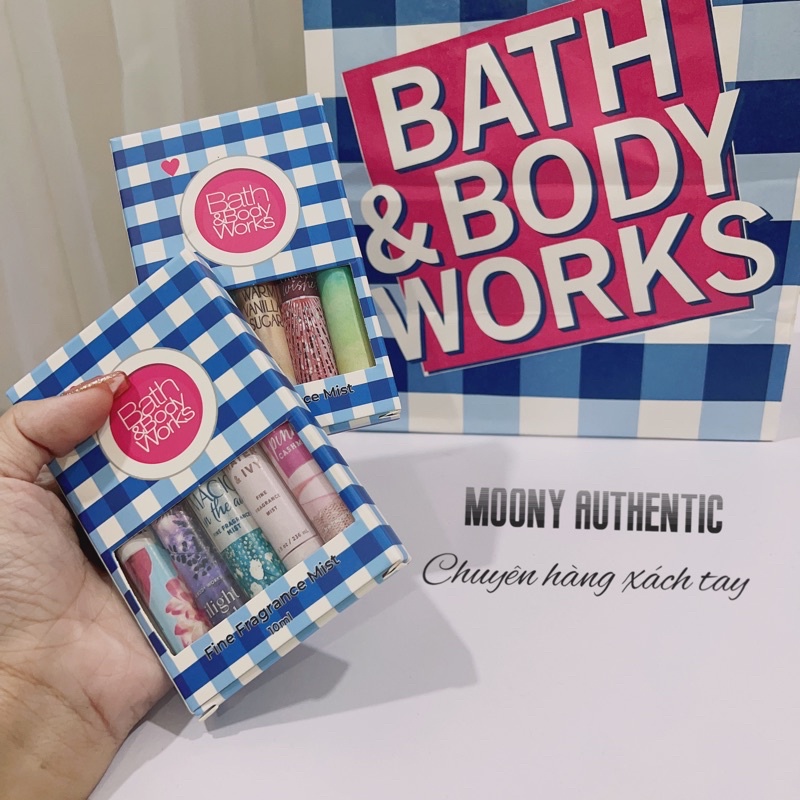 (Cam Kết Auth ) Nước hoa Body mist mini Bath Body Works ( 10ml x 5 )