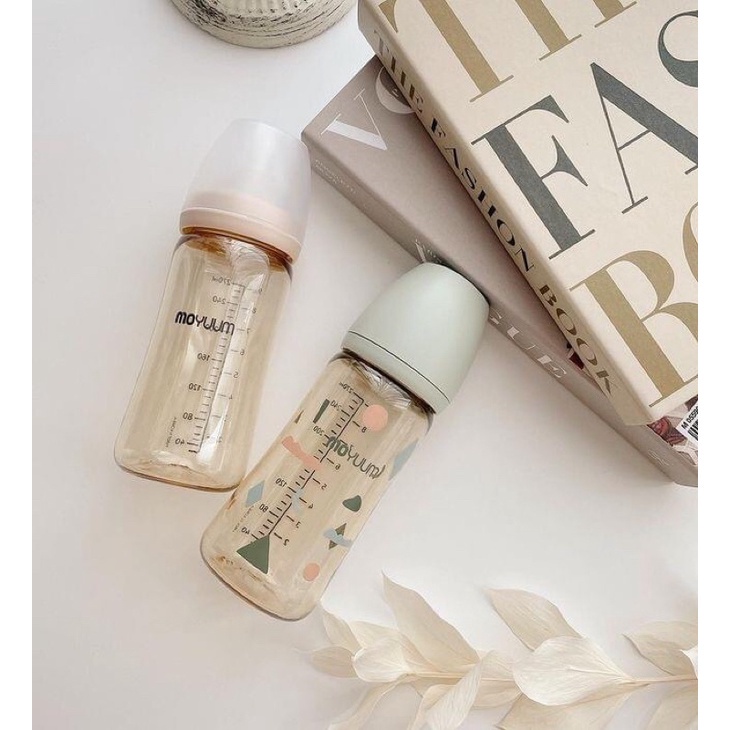 [CHÍNH HÃNG] BÌNH SỮA MOYUUM HOẠ TIẾT và TRƠN nguyên tem 170/270ml (bình đã kèm núm)