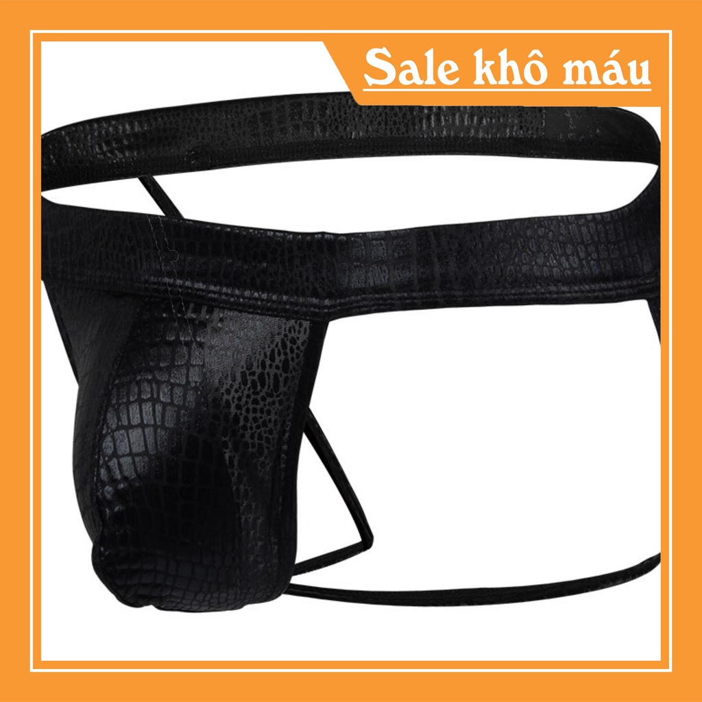 Quần lót nam, quần lót dây da jocktrap nam thun phủ da cao cấp