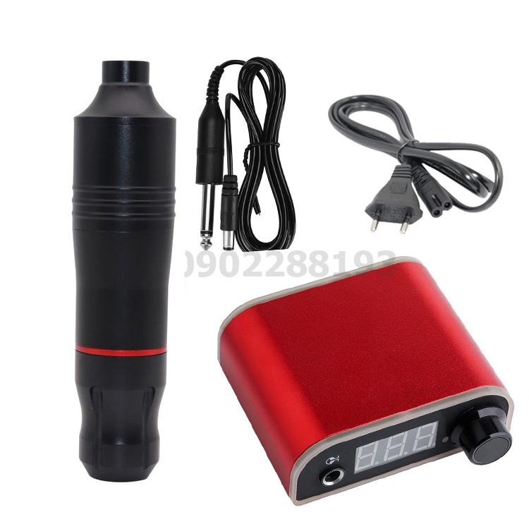 Combo Máy Pen kèm Nguồn (🎁+ FREESHIP💖) Chuyên Tattoo Thẩm mỹ- Chất lượng tốt.