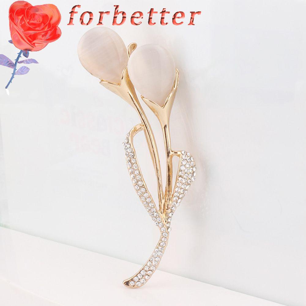 Ghim cài áo hình hoa đính kim cương giả tinh tế dành cho nữ