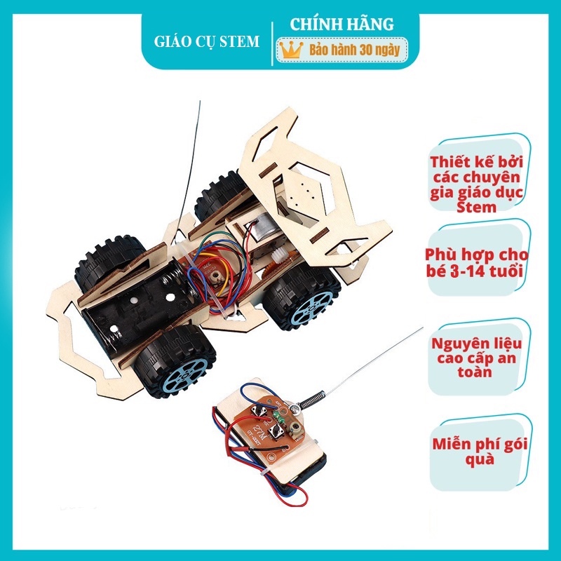 Bộ Lắp Ghép Ô Tô Điều Khiển Từ Xa Theo Phương Pháp Stem Bằng Mô Hình DIY Mica Gỗ Tự Nhiên
