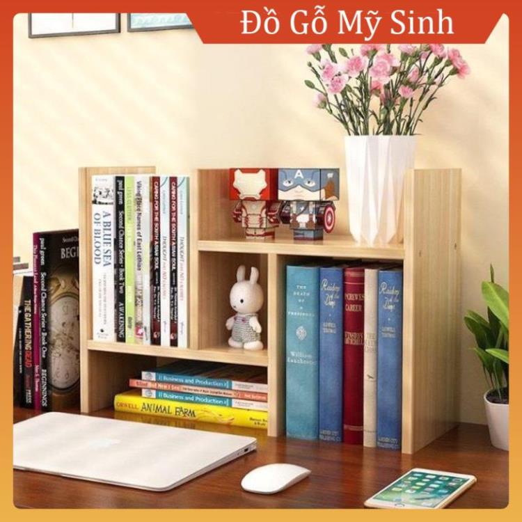 Kệ sách đa năng để bàn học làm việc di chuyển tăng giảm màu vân gỗ MDF, Đồ gỗ nội thất Mỹ Sinh cao cấp gia đinh
