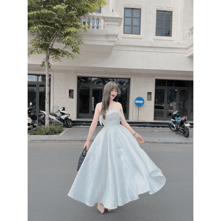 ĐẦM XINH LẠI VỀ | ĐẦM TAPTA HAI DÂY BÈO NGỰC KIỂU DÁNG XÒE DÀI SIÊU CHANH SẢ MẶC ĐI TIỆC THÌ HẾT NƯỚC CHẤM UP