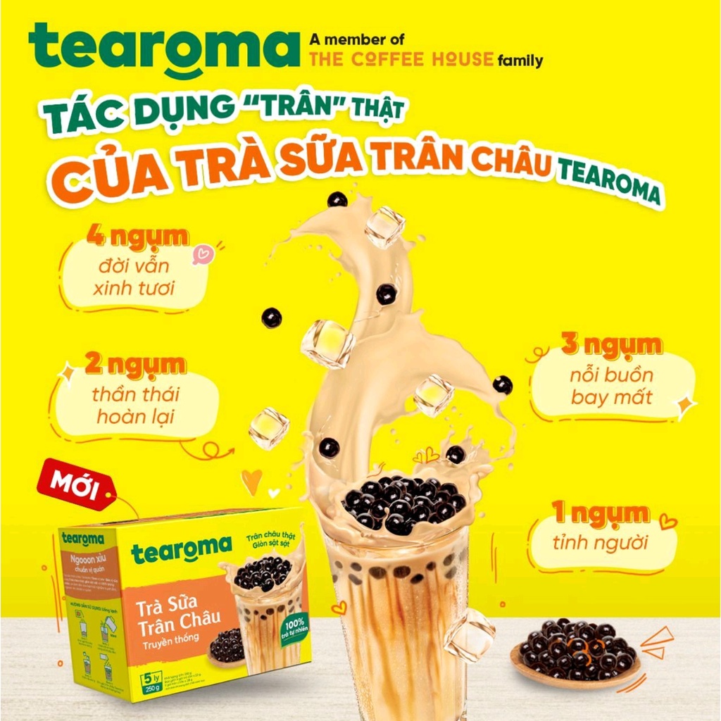 Trà Sữa Trân Châu Tearoma Truyền Thống hộp 250g