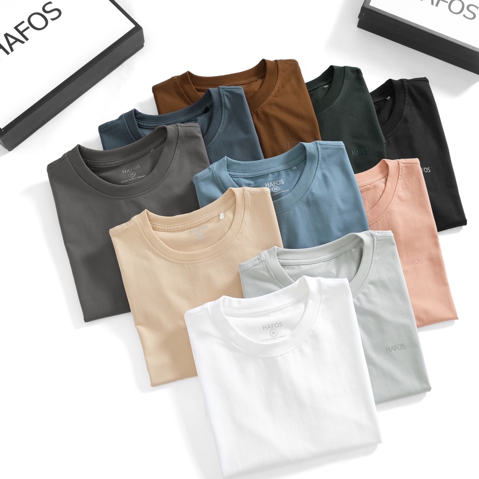 Áo thun nam cổ tròn HAFOS 10 màu vải cotton cao cấp co giãn thấm hút tốt HAFOS - GUTTI