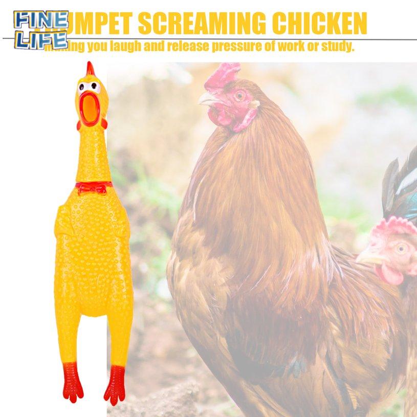 Funny Pet Toy Squawking Rooster Screaming Rubber Chicken Shrilling Dog Cat Toy