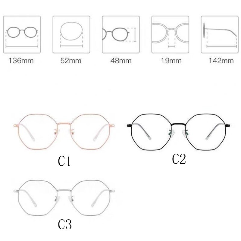Mắt Kính Gọng Đa Giác Chống Bức Xạ Và Ánh Sáng Xanh Thời Trang Cho Nam Và Nữ