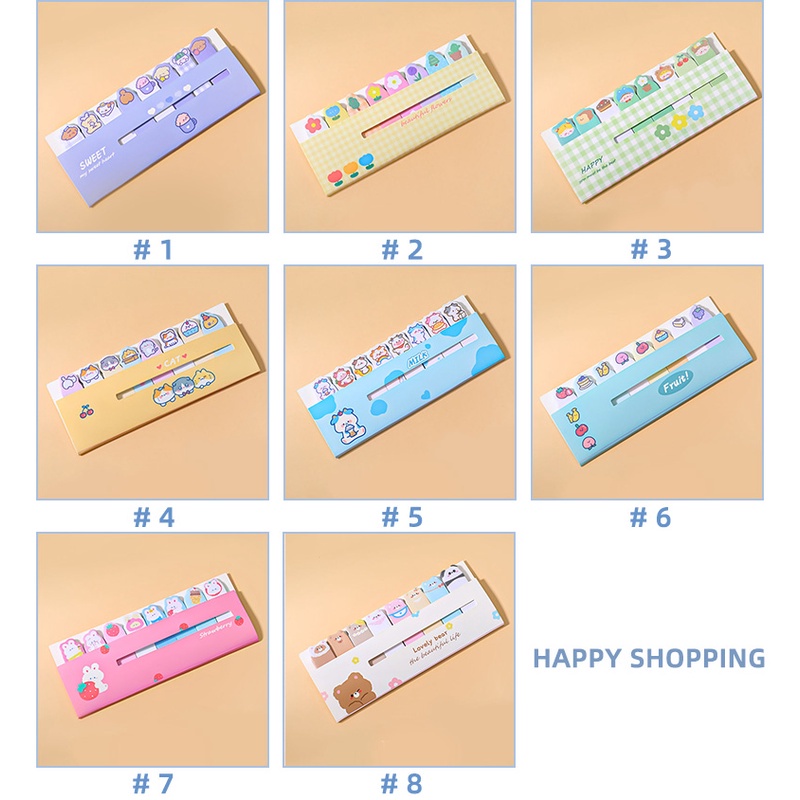 Y&amp;X Bộ 120 Giấy Ghi Chú Họa Tiết Hoạt Hình Cho Học Sinh