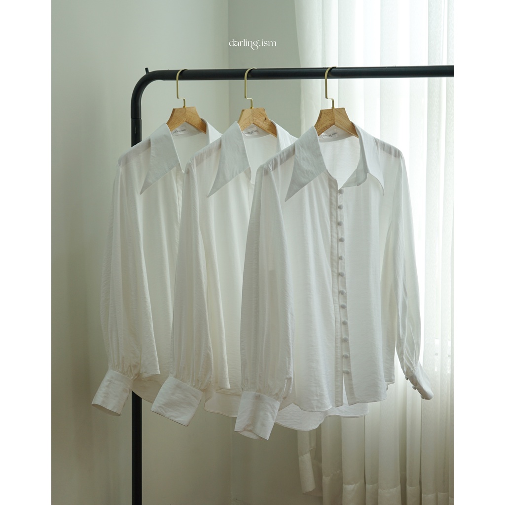 DARLING.ISM - Áo sơ mi trắng tay phồng Mariposa blouse