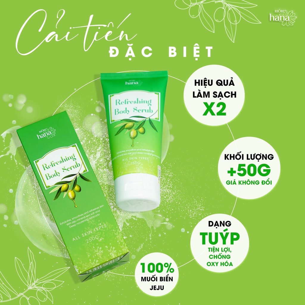 Muối Tẩy Tế Bào Chết Cao Cấp RIORI REFRESHING BODY SCRUB 250g (Mẫu Mới)