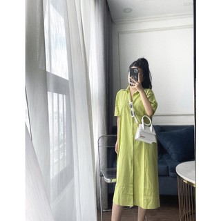 Váy sơ mi cổ đức dáng suông