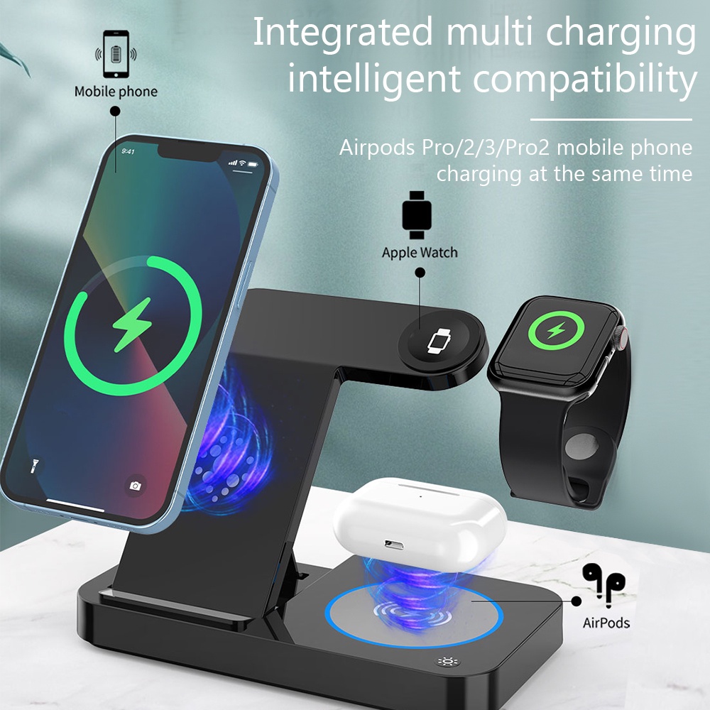 Đế sạc nhanh không dây VIRWIR QI 4 trong 1 gập lại được thích hợp cho iPhone 14 13 12 Pro Max