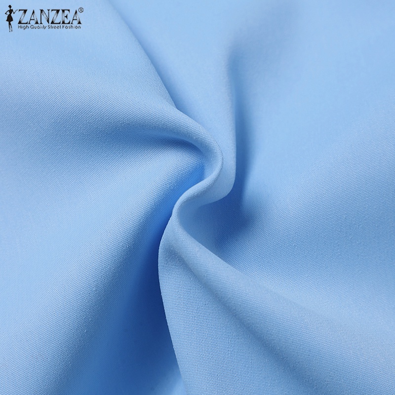 Đầm maxi ZANZEA tay lửng cổ tròn phong cách thời trang dành cho nữ