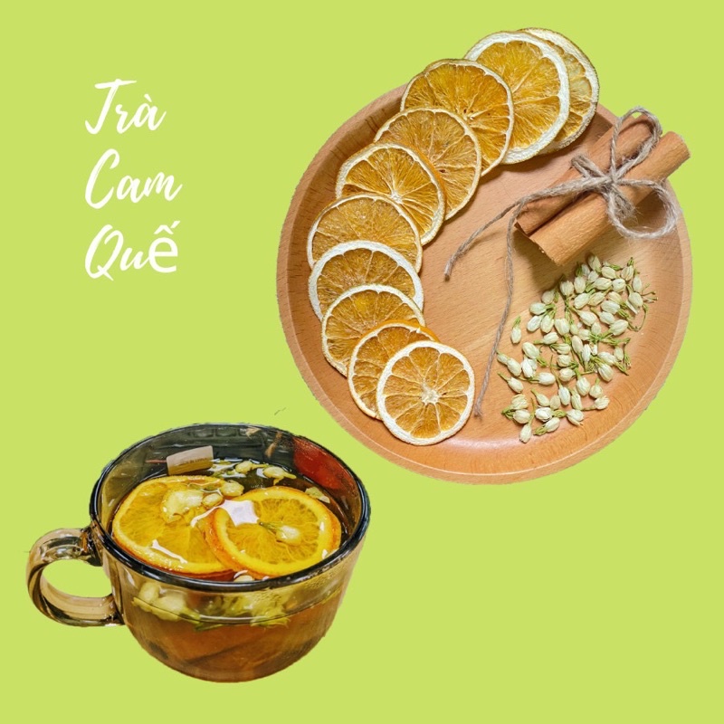Trà cam quế hoa nhài, viêm họng, đau họng, đẹp da