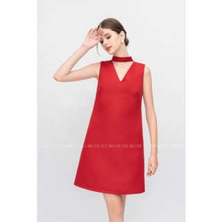 ELLAROSE Đầm đỏ thiết kế Clara thanh lịch