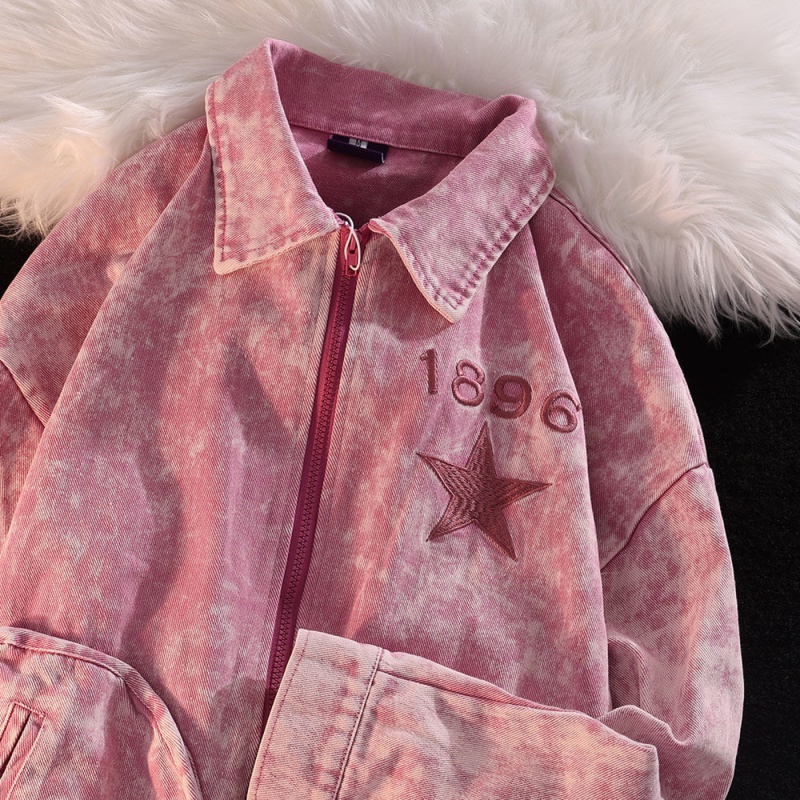 Áo Khoác Nhuộm Màu Loang Phong Cách Hip Hop Đường Phố Mới Mùa Thu Chính Hãng Niche Co