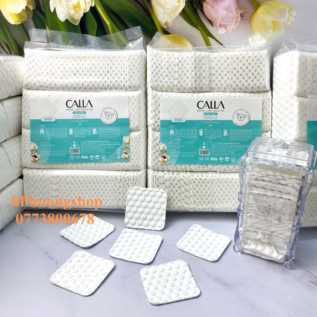 Bông Tẩy Trang Hạt Massage Merilynn Gói 500g - Bông Bạch Tuyết
