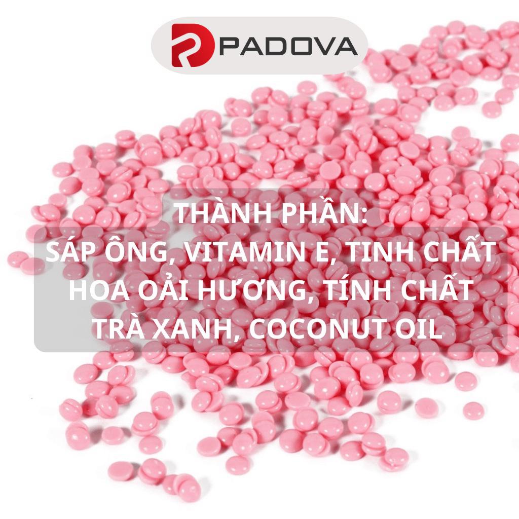 Sáp Wax Lông Sữa Dừa Màu Hồng Siêu Bám Lông Dành Cho Da Nhạy Cảm Tặng Que PADOVA 1010