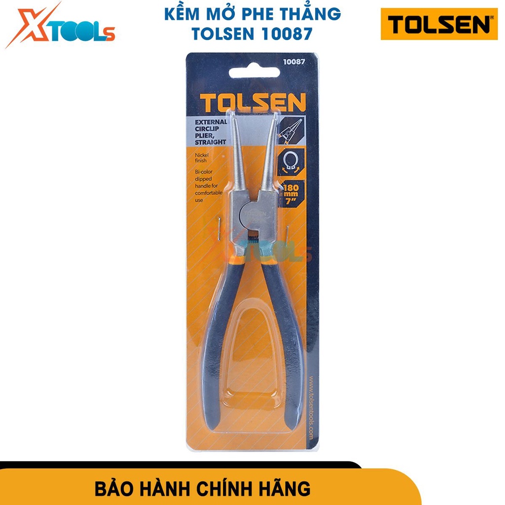 Kìm phe thẳng vô Tolsen 10087 7inch, thép cao cấp chắc chắn, độ bền cao, cắt giữ kẹp vật dụng tốt - CHÍNH HÃNG - XTOOLS