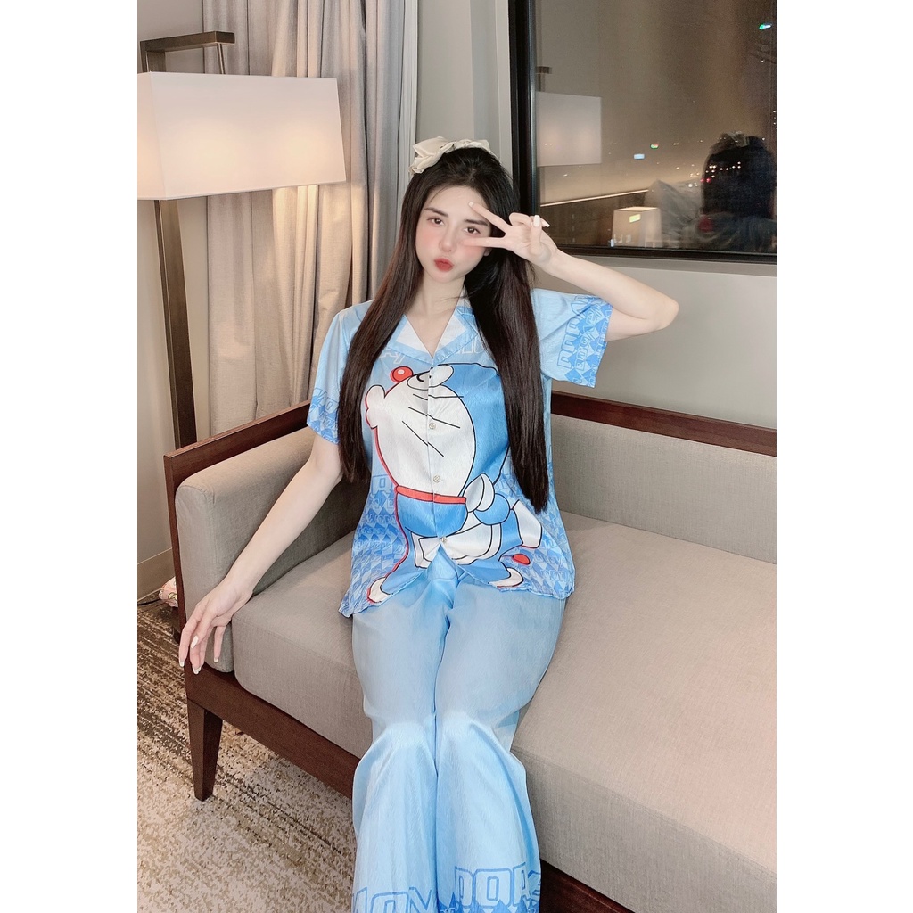 ĐỒ BỘ PYJAMA NỮ XƯỚC Doremon - đồ bộ mặc nhà