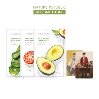 Quà tặng nature republic 2 nature republic mặt nạ giấy real nature + 2 photocard nct random