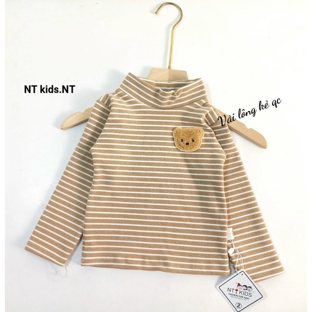 Áo giữ nhiệt xuất Hàn ZIp lông, áo giữ nhiệt lông nhung cao cấp cho bé từ 5 đến 13kg