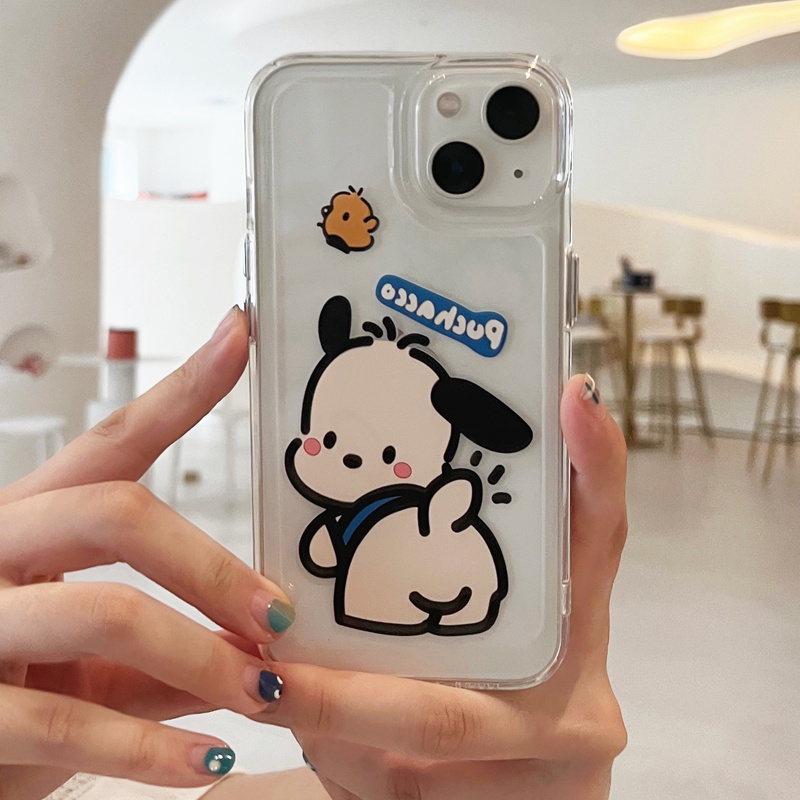 Ốp Điện Thoại DecoPhone Acrylic tpu acrylic Trong Suốt Hình Cún Dễ Thương Cho iphone 6s 7 8 plus x xs xr 11 12 13 14 15 max pro
