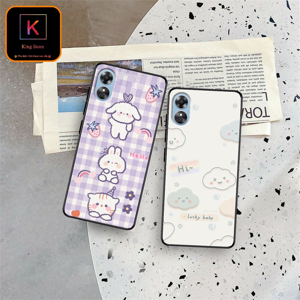 Ốp lưng Oppo A17 - A17k in hình Gấu&amp;Thỏ - Chất liệu TPU cao cấp