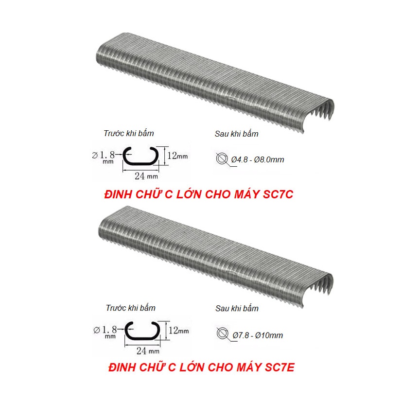 Đinh công nghiệp chữ C dùng cho máy bắn đinh C SC7C SC7E
