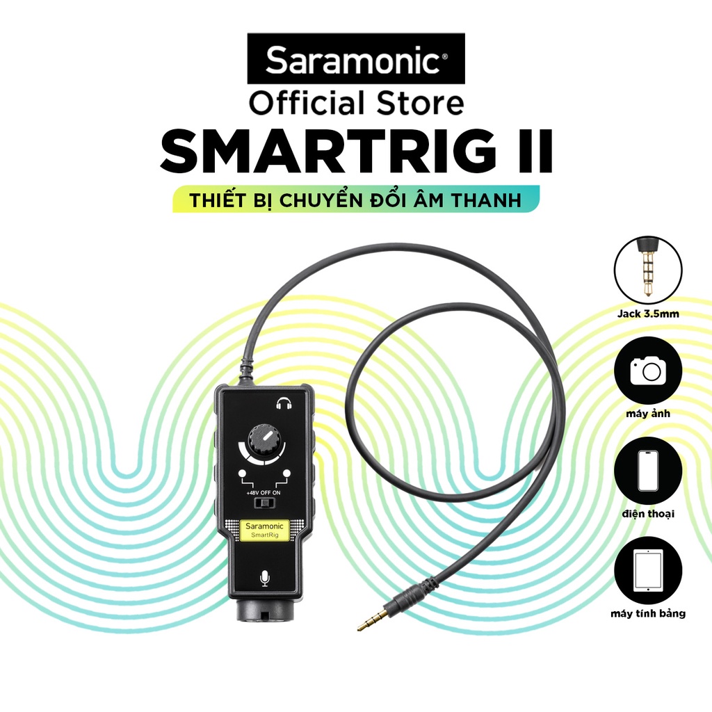 Thiết bị chuyển đổi âm thanh Saramonic SmartRig - Dành cho DSLR, máy ảnh, máy quay, lapto - preamp micro 2 kênh