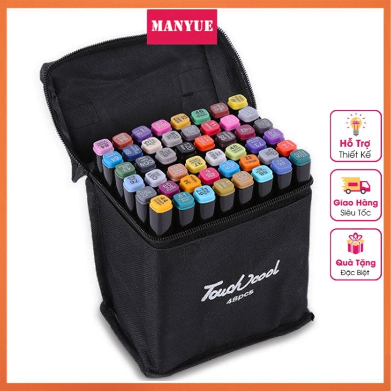 MANYUE Đồ dùng học tập, màu marker 48 bút màu đa dạng cho bé thỏa sức sáng tạo
