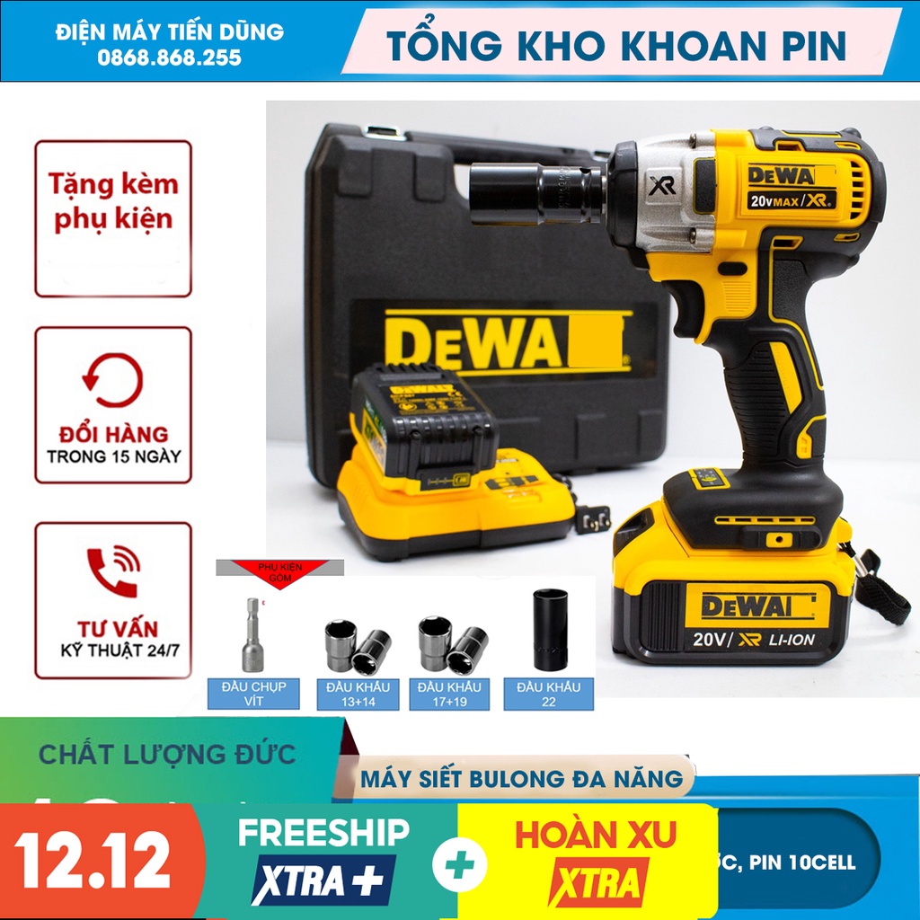 Máy siết bulong , máy bắn vít DW DCF887 20V không chổi than, lõi đồng 100%