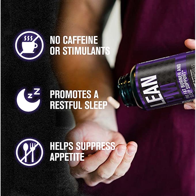 Jacked Factory Lean PM Night Time Fat Burner viên hỗ trợ giấc ngủ và ức chế sự thèm ăn cho nam, nữ