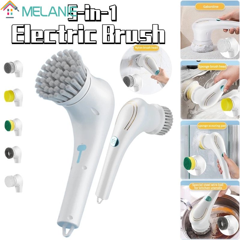 Bàn Chải Điện 5 Trong 1 Dùng Vệ Sinh Vết Bẩn / Khử Trùng Với Kính / Giày Dép / Đồ Nội Thất Nhà Bếp / Phòng Tắm